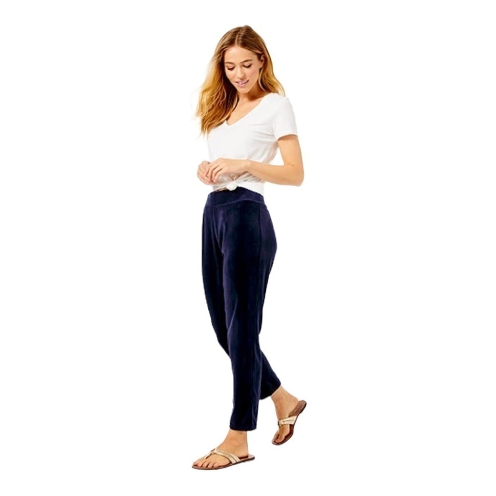 Lilly Pulitzer Velour Lounge Pants | True Navy Pull-On | XXS (Fits XS)